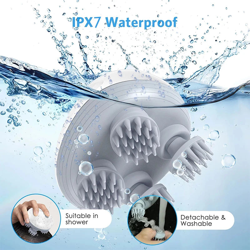 Electric Deep Scalp Massager – Portable, Washable Head Cleaning Tool for Humans & Pets