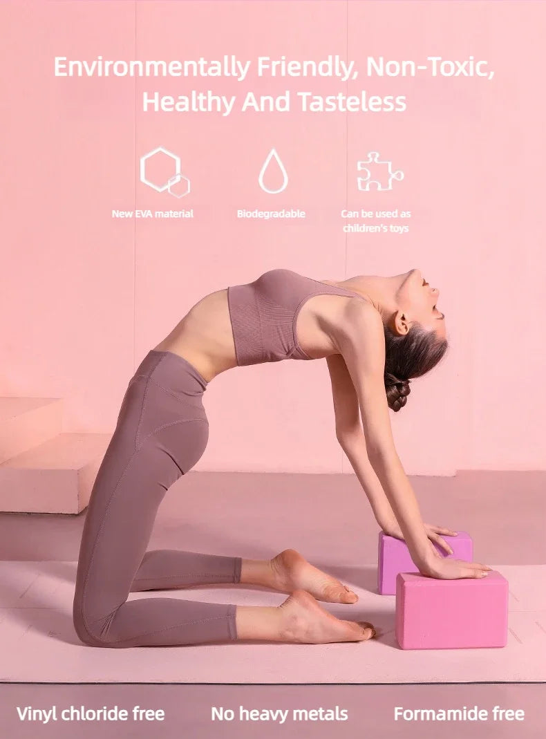 High-Density Yoga Blocks – Foam Balance Support for Stretching, Dance, Pilates & Fitness Training for Kids & Adults