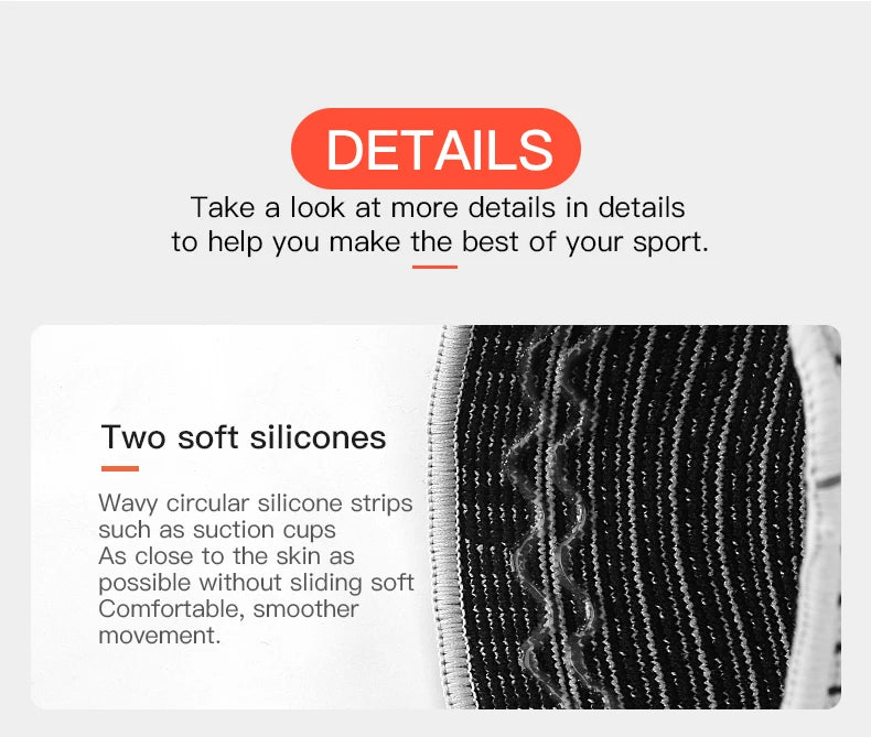 1PC Knee Pad Strap Patella Support – Silicone Compression Brace for Meniscus Injury, Sports, Basketball, Running Protection