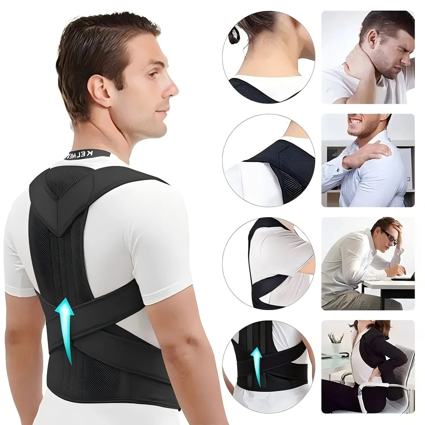 Back Brace Posture Corrector for Men & Women – Adjustable Lumbar & Shoulder Support Belt for Scoliosis Relief