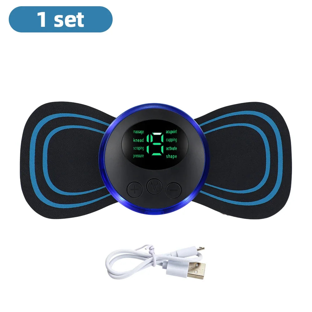 Electric EMS Neck Massager – Low Frequency Stimulator for Muscle Pain Relief, Back, Cervical, Calf, and Joint Therapy