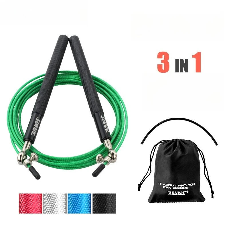 Steel Wire Weighted Speed Jump Rope – High-Speed Bearing Fitness Rope for Adults & Competition Training