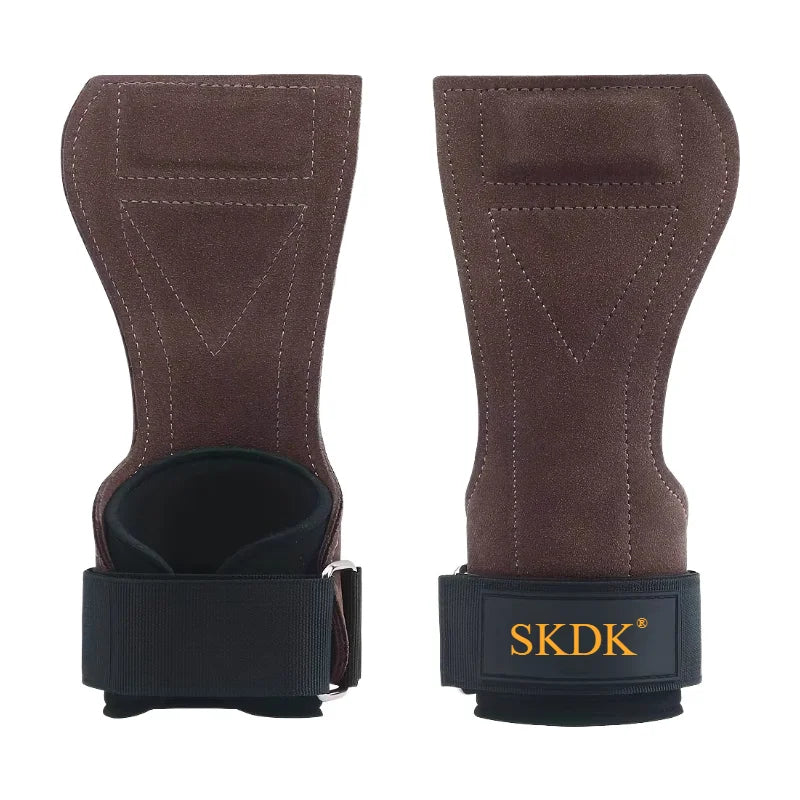2Pcs Cowhide Leather Gym Grips – Anti-Skid Weightlifting Pads for Deadlifts, Palm Protection & Power Training