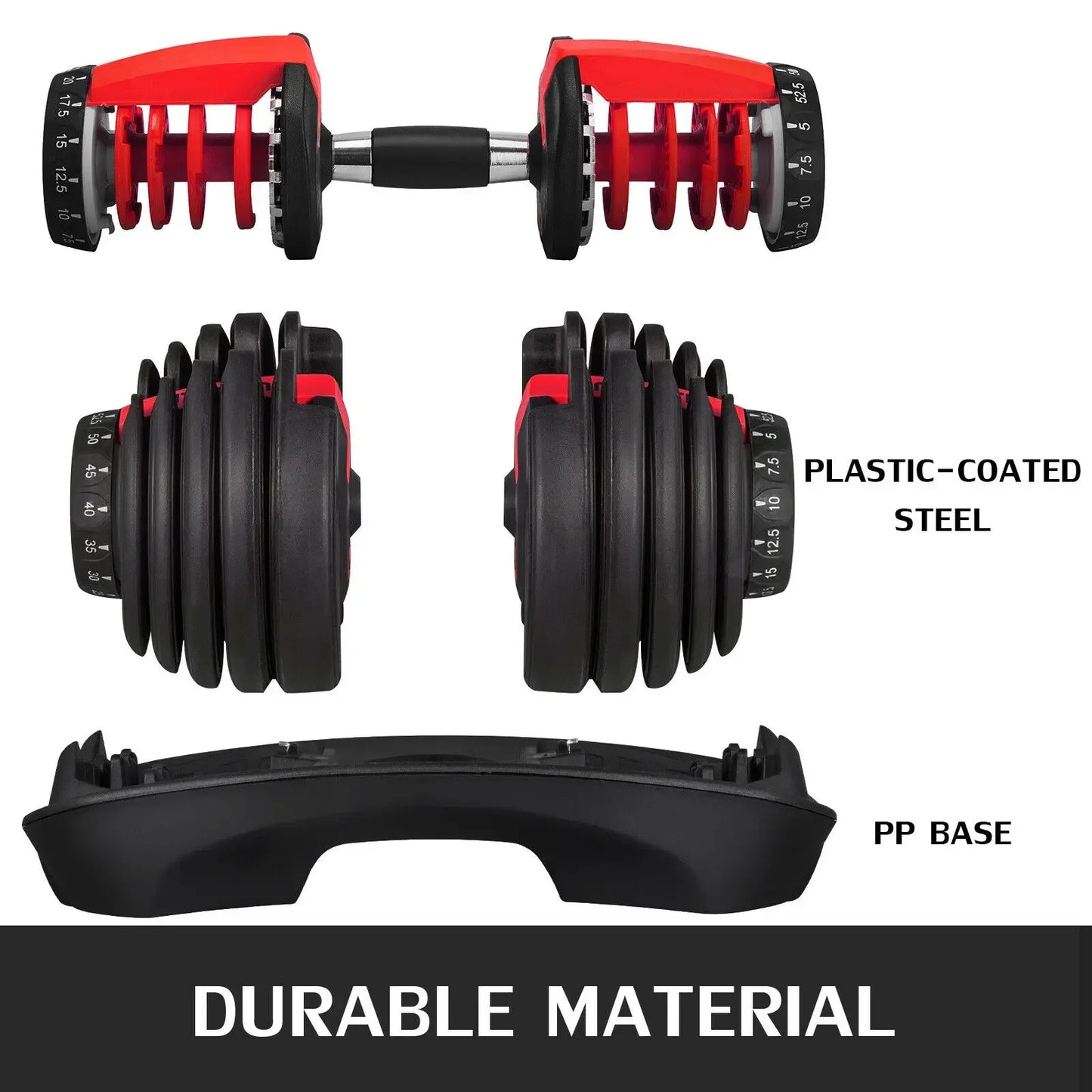 24KG Adjustable Dumbbell Set – Home Workout Fitness Equipment with Anti-Slip Handle for Full Body Training & Muscle Building