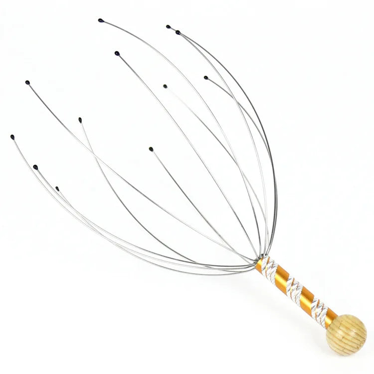 Octopus Head Massager – Stainless Steel Scalp Scratcher & Brain Relaxer for Stress Relief, Random Color