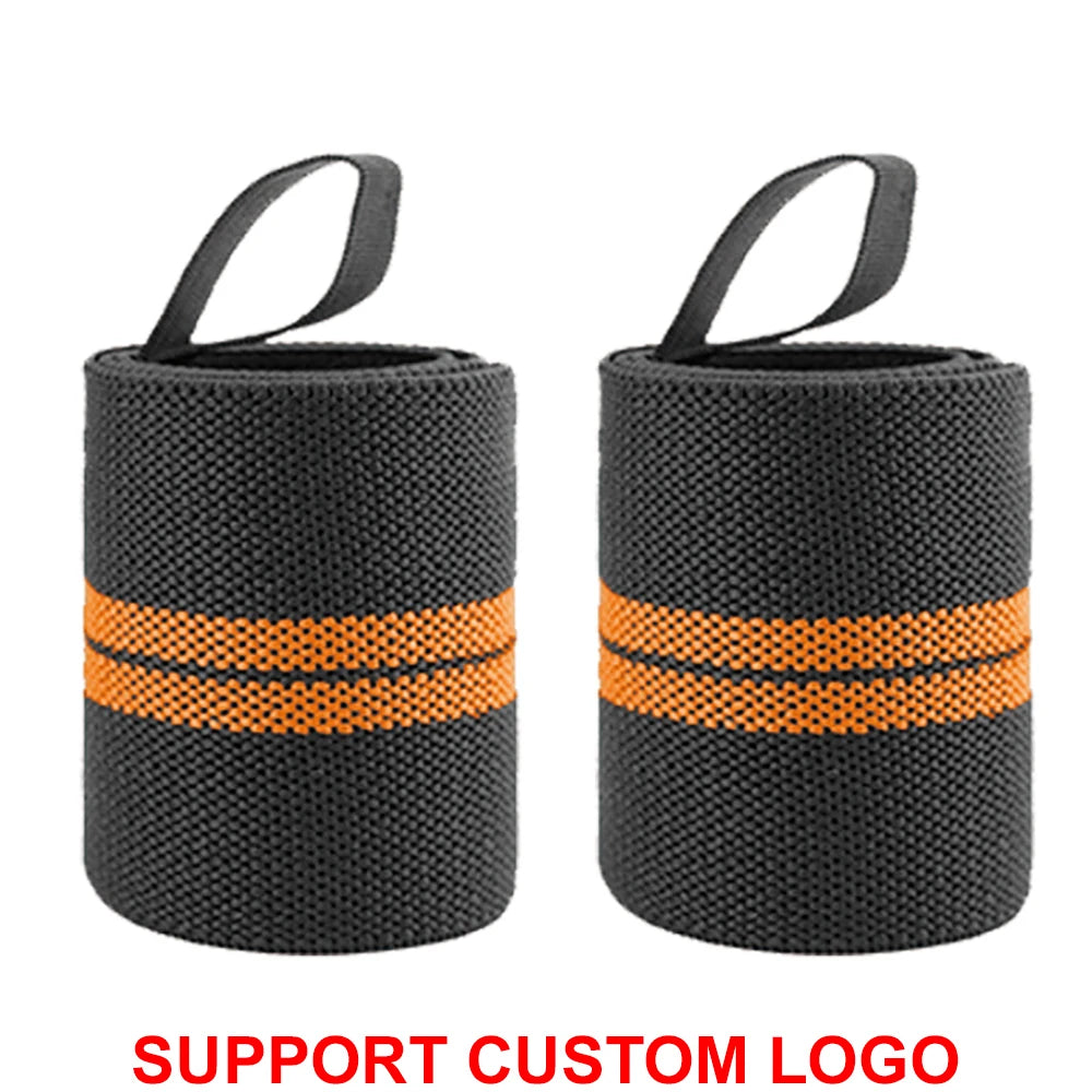 Wrist Support Wraps – 1 Pair Extra Strength Weight Lifting Brace Straps for Gym & Fitness Training with Custom Logo Option