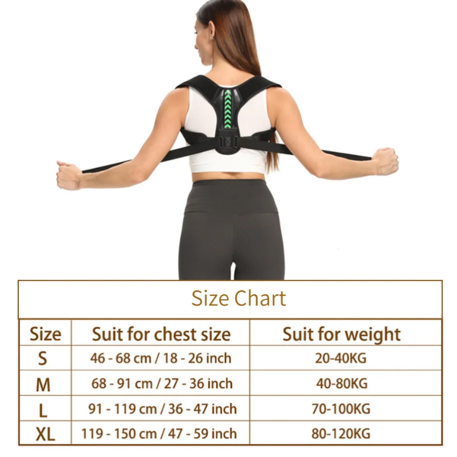 Adjustable Back & Shoulder Posture Corrector – Spine Alignment Brace for Upper Back, Neck & Clavicle Support at Home or Office