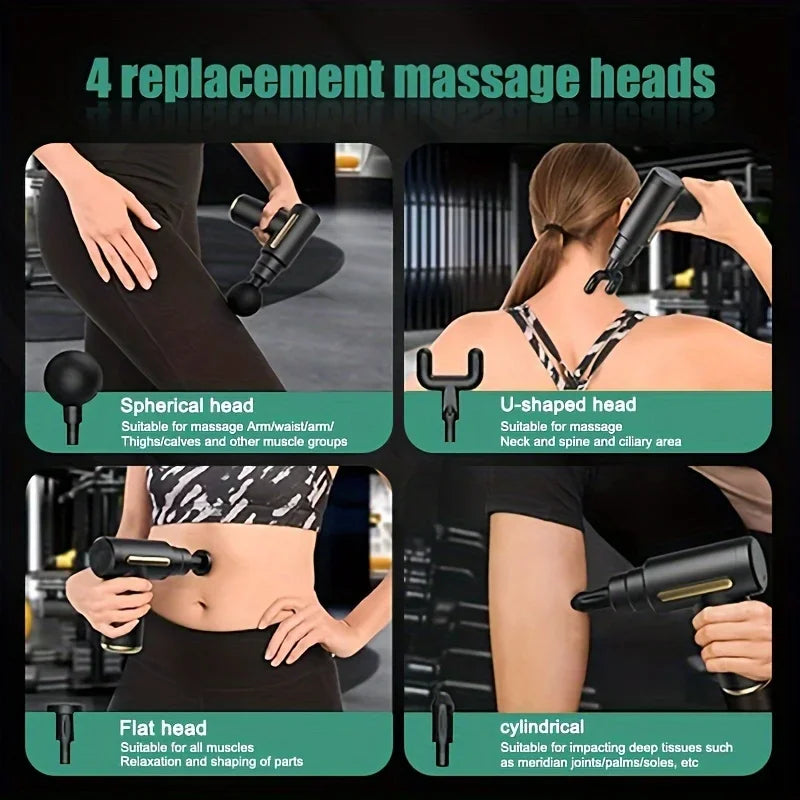 Fascial Muscle Massage Gun – Handheld Deep Tissue Percussion Massager for Back, Neck, Legs & Full Body Relief