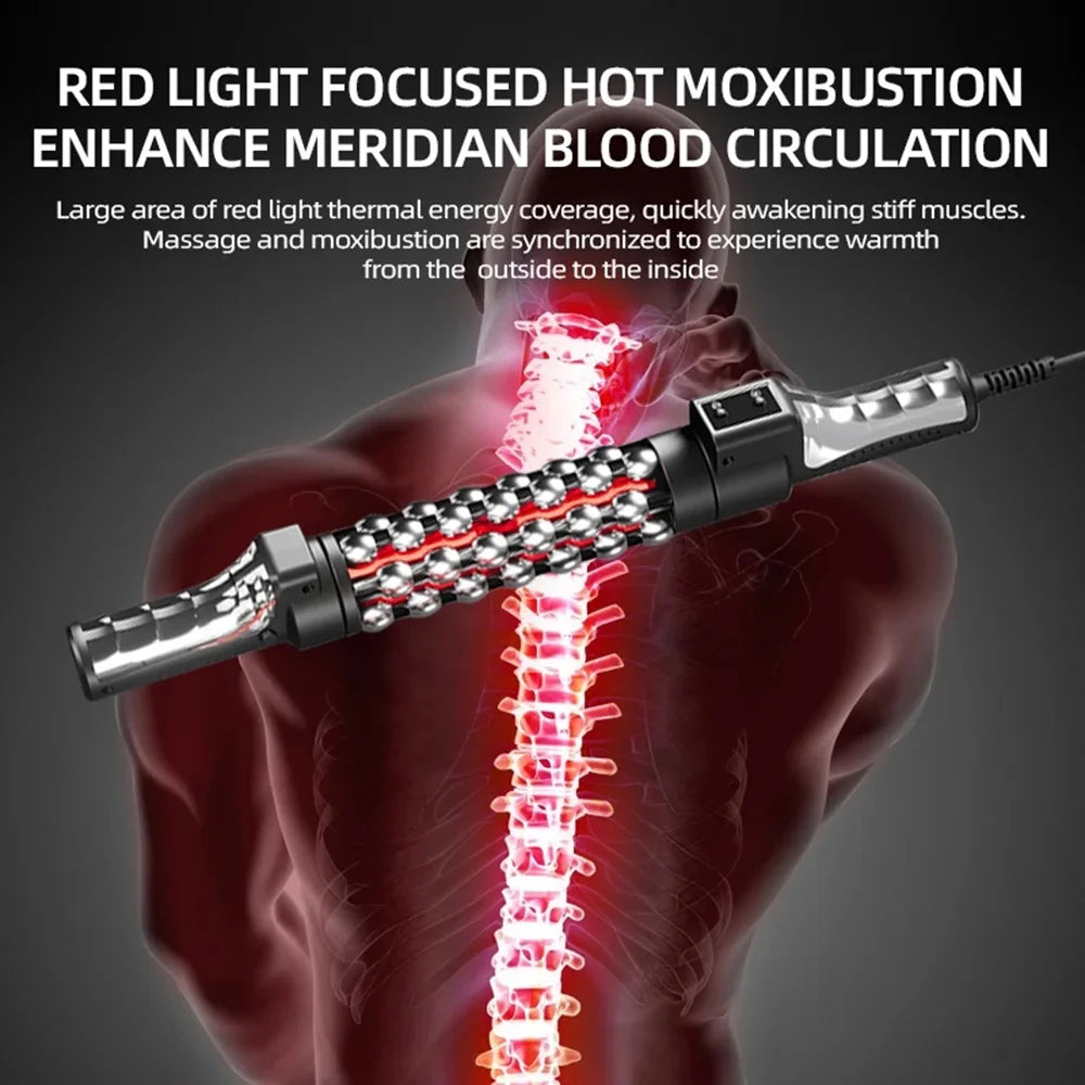 Heated Massage Roller with Red Light – Electric Rotating Massager for Weight Loss, Muscle Relief & Anti-Cellulite