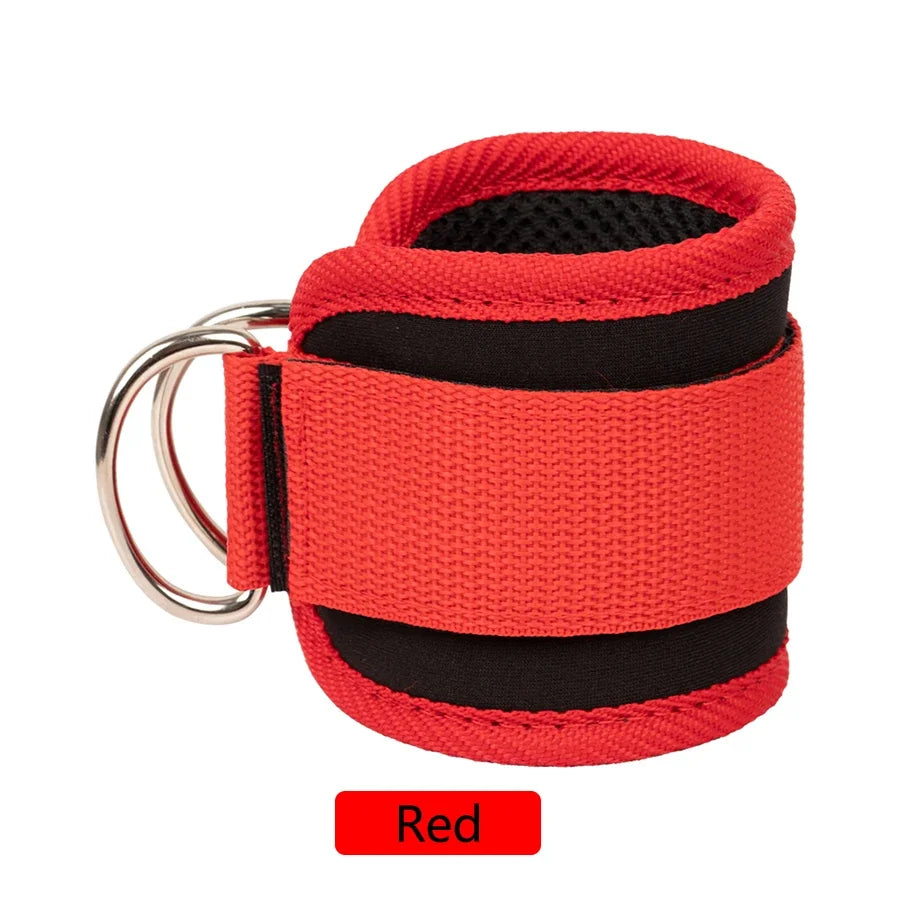 Adjustable Fitness Ankle Straps with D-Ring – Gym Leg Workout Cuffs for Cable Machines, Abductor & Glute Training