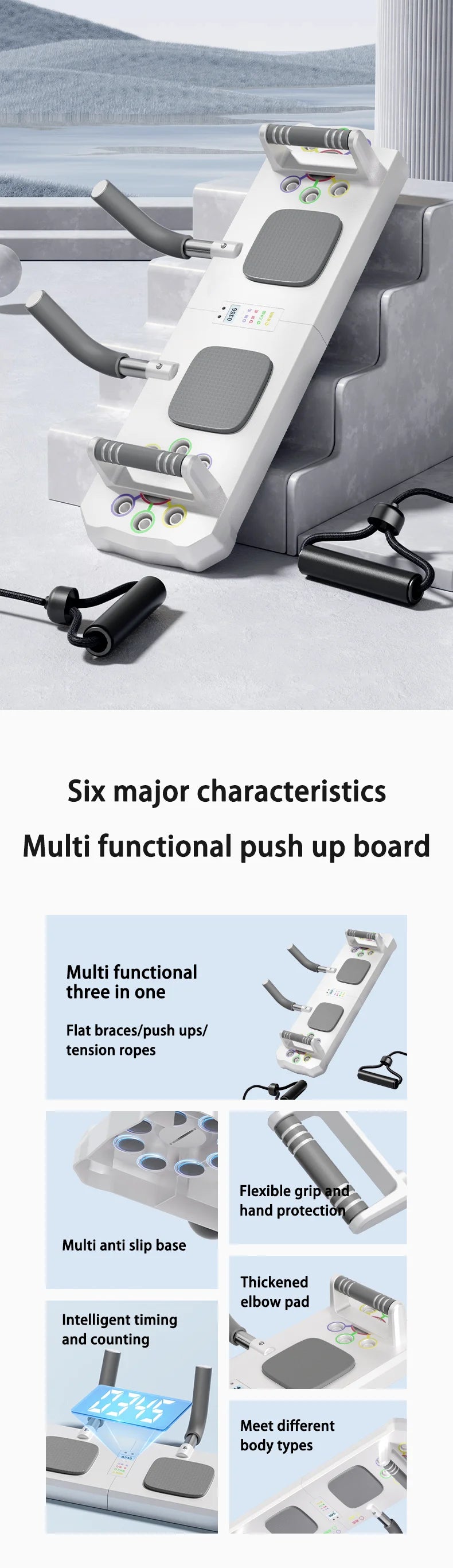 Multifunctional Folding Push-Up Plate & Sit-Up Trainer – Portable Full Body Workout System
