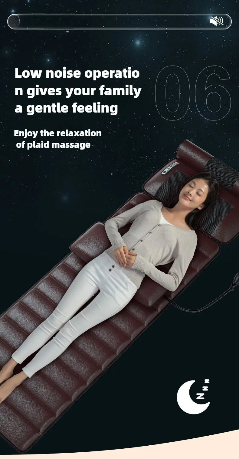Electric Full Body Massage Mattress – Heating Pad with Kneading, Vibration & Airbag Therapy, Handheld Remote Control
