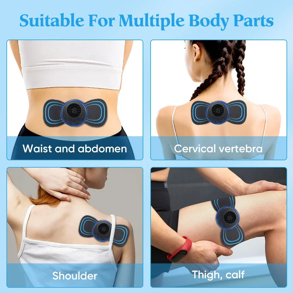 Electric EMS Neck Massager – Low Frequency Stimulator for Muscle Pain Relief, Back, Cervical, Calf, and Joint Therapy