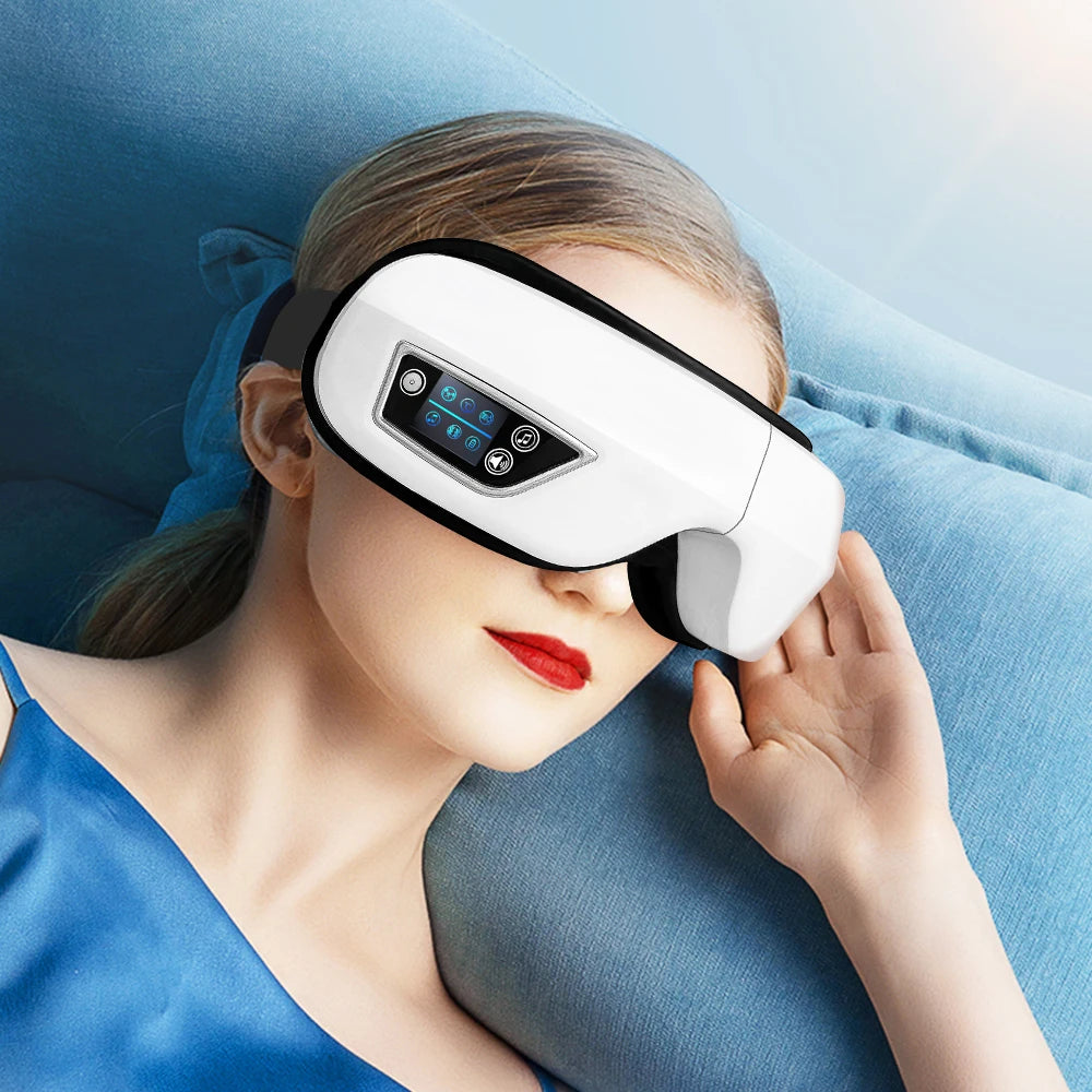 6D Smart Eye Massager – Vibration, Airbag Compression & Bluetooth Music for Fatigue Relief & Eye Relaxation