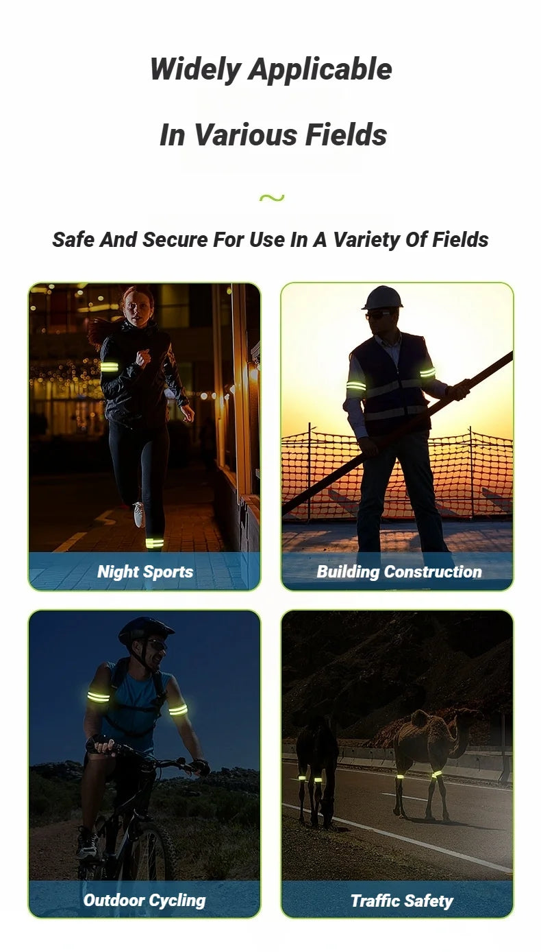 Reflective Safety Bands for Wrist, Arm, Ankle, Leg – High Visibility Straps for Night Running, Walking & Cycling