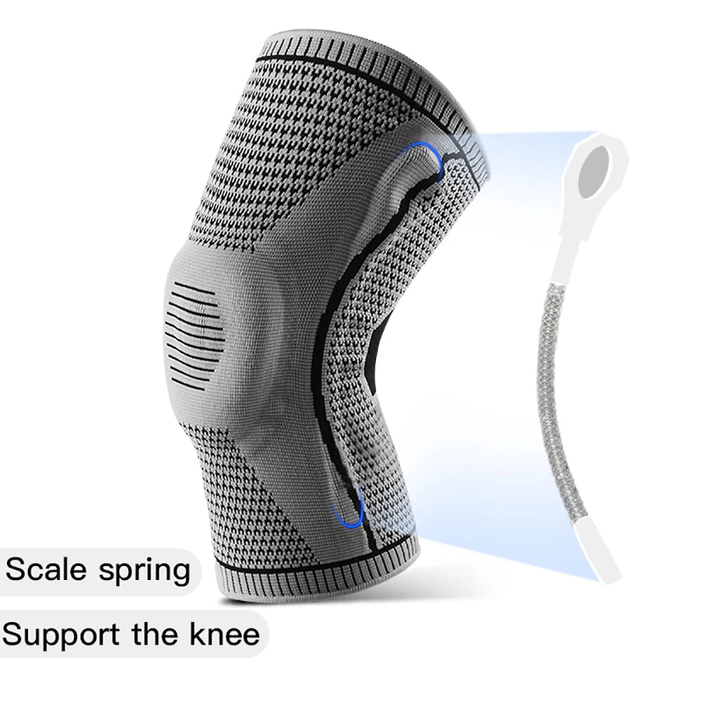1PC Knee Pad Strap Patella Support – Silicone Compression Brace for Meniscus Injury, Sports, Basketball, Running Protection